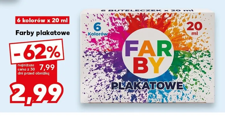 Farby plakatowe 6-pak 20 ml promocja w Kaufland