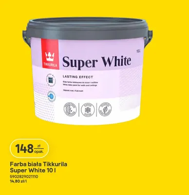 Farba biała Tikkurila Super White promocja w Castorama