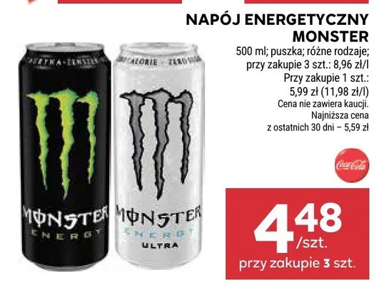 Napój energetyczny różne rodzaje promocja w Stokrotka