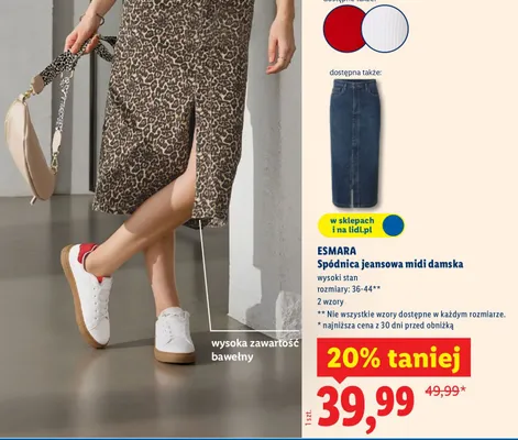 Spódnica jeansowa midi damska promocja w Lidl