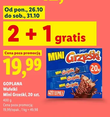 Wafelki Mini Grześki 20-pak promocja w Lidl
