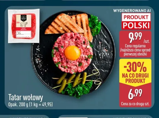 Tatar wołowy Mięsne Specjały promocja w Aldi