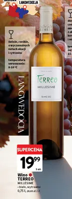 Wino białe Terreo Millesime wytrawne promocja w Intermarche