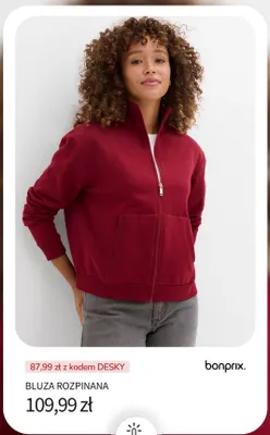 Bluza rozpinana Bonprix. promocja w bonprix