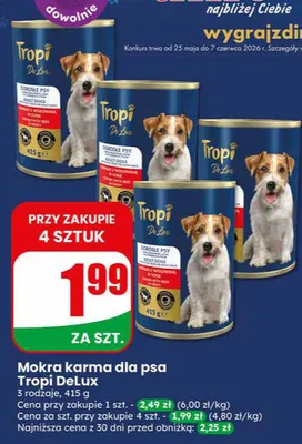 Mokra karma dla psa Tropi DeLux promocja w Dino
