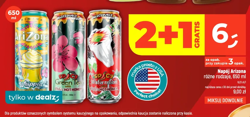 Napój AriZona Watermelon with Mike's Hot Honey promocja w Dealz