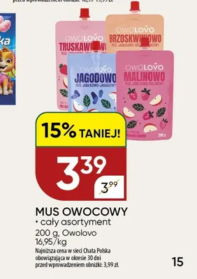 Mus owocowy Owolovo jagodowy promocja w Chata Polska