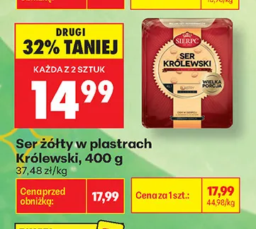 Ser żółty w plastrach Królewski Sierpc promocja w Biedronka