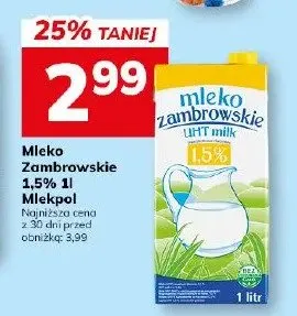 Mleko Zambrowskie 2,0% UHT promocja w Hitpol