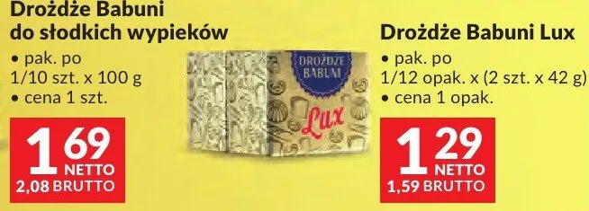 Drożdże Babuni do słodkich wypieków promocja w Makro