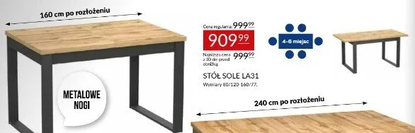 Stół Sole La31 promocja w Abra Meble