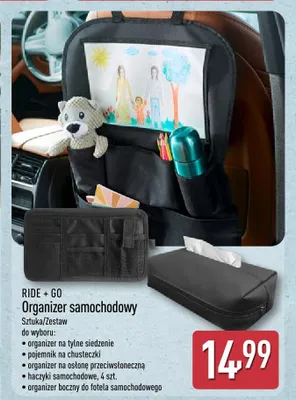 Pojemnik na chusteczki samochodowy Ride+Go promocja w Aldi