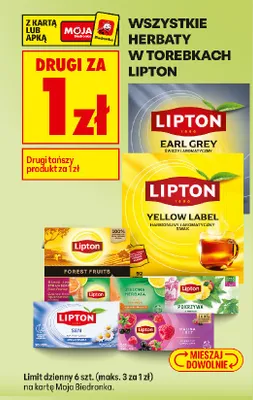 Wszystkie herbaty w torebkach DRUGA ZA 1 ZŁ promocja w Biedronka