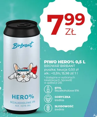 Piwo Hero% 0,5l promocja w Duży Ben