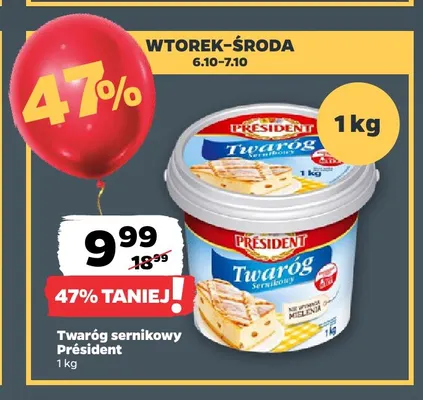 Twaróg sernikowy Président promocja w Netto