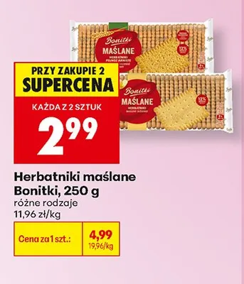 Herbatniki maślane Bonitki promocja w Biedronka