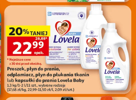 Płyn do płukania tkanin Lovela Baby promocja w Auchan