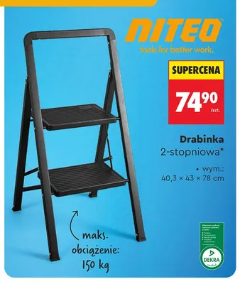 Drabinka 2-stopniowa Niteo promocja w Biedronka