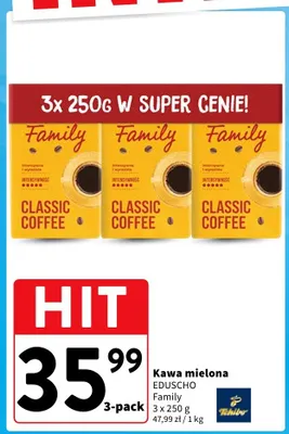 Kawa mielona Eduscho Family Classic Coffee 3-pak promocja w Intermarche