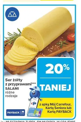 Ser żółty z przyprawami Salami promocja w Carrefour Market