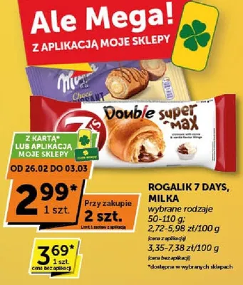 Rogalik 7 Days Milka wybrane rodzaje promocja w Groszek