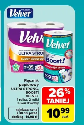Ręcznik papierowy Boost! Velvet promocja w Carrefour