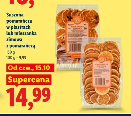 Suszona pomarańcza w plastrach promocja w Lidl