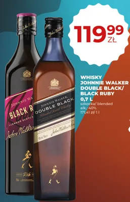 Whisky Johnnie Walker Double Black szkocka blended alk. 40% promocja w Duży Ben