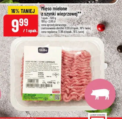 Mięso mielone z szynki wieprzowej Skiba promocja w POLOmarket