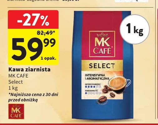 Kawa ziarnista MK Café Select promocja w Intermarche