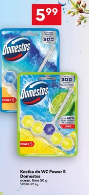 Kostka do WC Power 5 Domestos ocean promocja w LEWIATAN