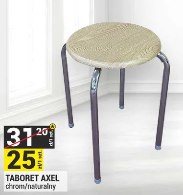 Taboret Axel chrom/naturalny promocja w Merkury Market
