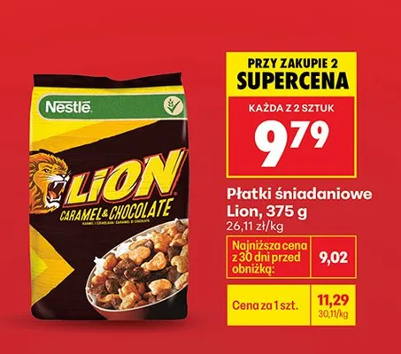 Płatki śniadaniowe Lion promocja w Biedronka