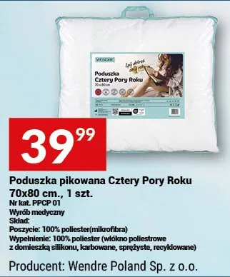 Poduszka pikowana Cztery Pory Roku 70x80 cm, 1 szt. promocja w Twój Market