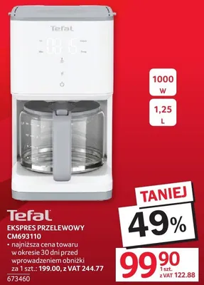 Ekspres przelewowy CM693110 Tefal promocja w Selgros