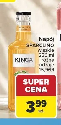 Napój Kinga Sparclino w szkle promocja w Carrefour