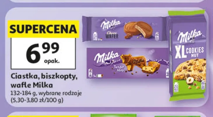 Ciastka, biszkopty, wafle Milka promocja w Auchan