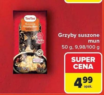 Grzyby suszone mun promocja w Carrefour Market
