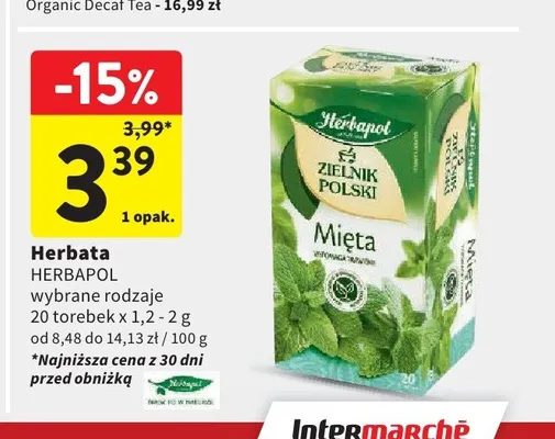 Herbata Herbapol Zielnik Polski Mięta promocja w Intermarche