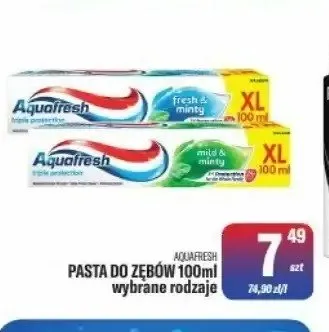 Pasta do zębów Aquafresh 100ml promocja w Tomi Markt