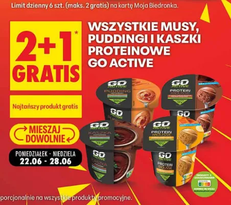 Mus proteinowy Go Active promocja w Biedronka