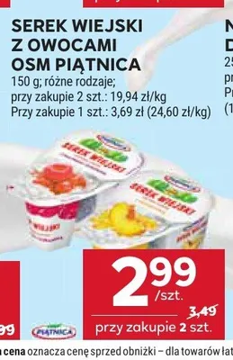 Serek wiejski z owocami brzoskwiniowy OSM Piątnica promocja w Stokrotka