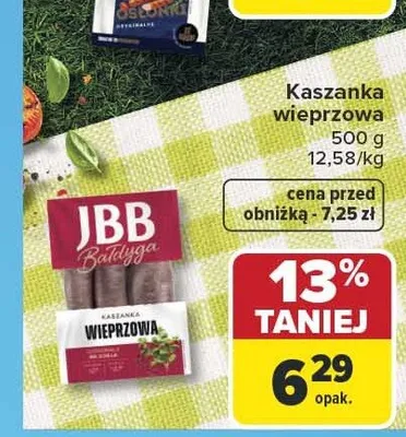 Kaszanka wieprzowa JBB Bałdyga promocja w Carrefour