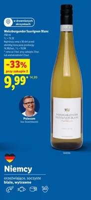 Wino białe Weissburgunder Sauvignon Blanc promocja w Lidl
