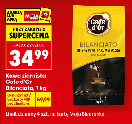Kawa ziarnista Cafe d'Or Bilanciato promocja w Biedronka