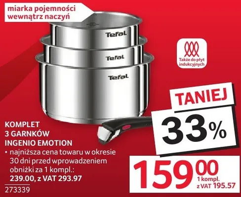 Komplet 3 garnków Tefal Ingenio Emotion promocja w Selgros