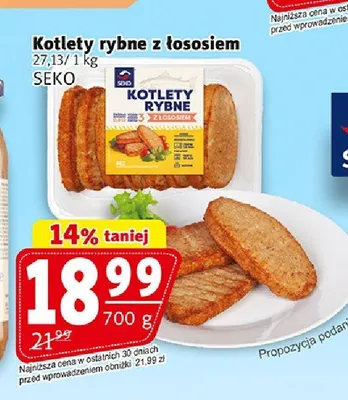 Kotlety rybne z łososiem SEKO promocja w Prim Market