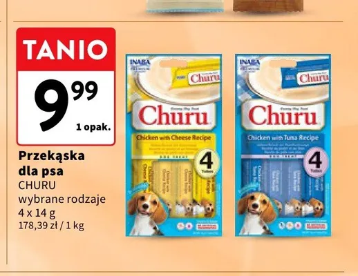 Przekąska dla psa Churu Chicken with Cheese Recipe 4-pak promocja w Intermarche