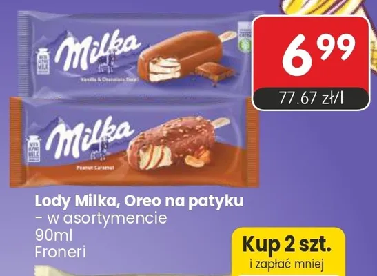 Lody Milka Vanilla & Chocolate promocja w Market Point