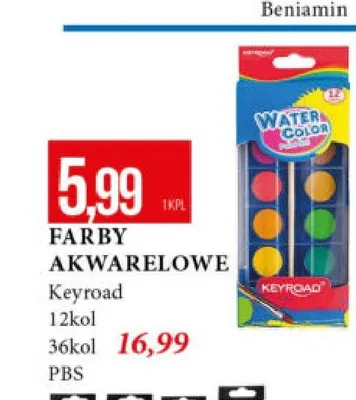 Farby akwarelowe Keyroad 12kol promocja w Leclerc